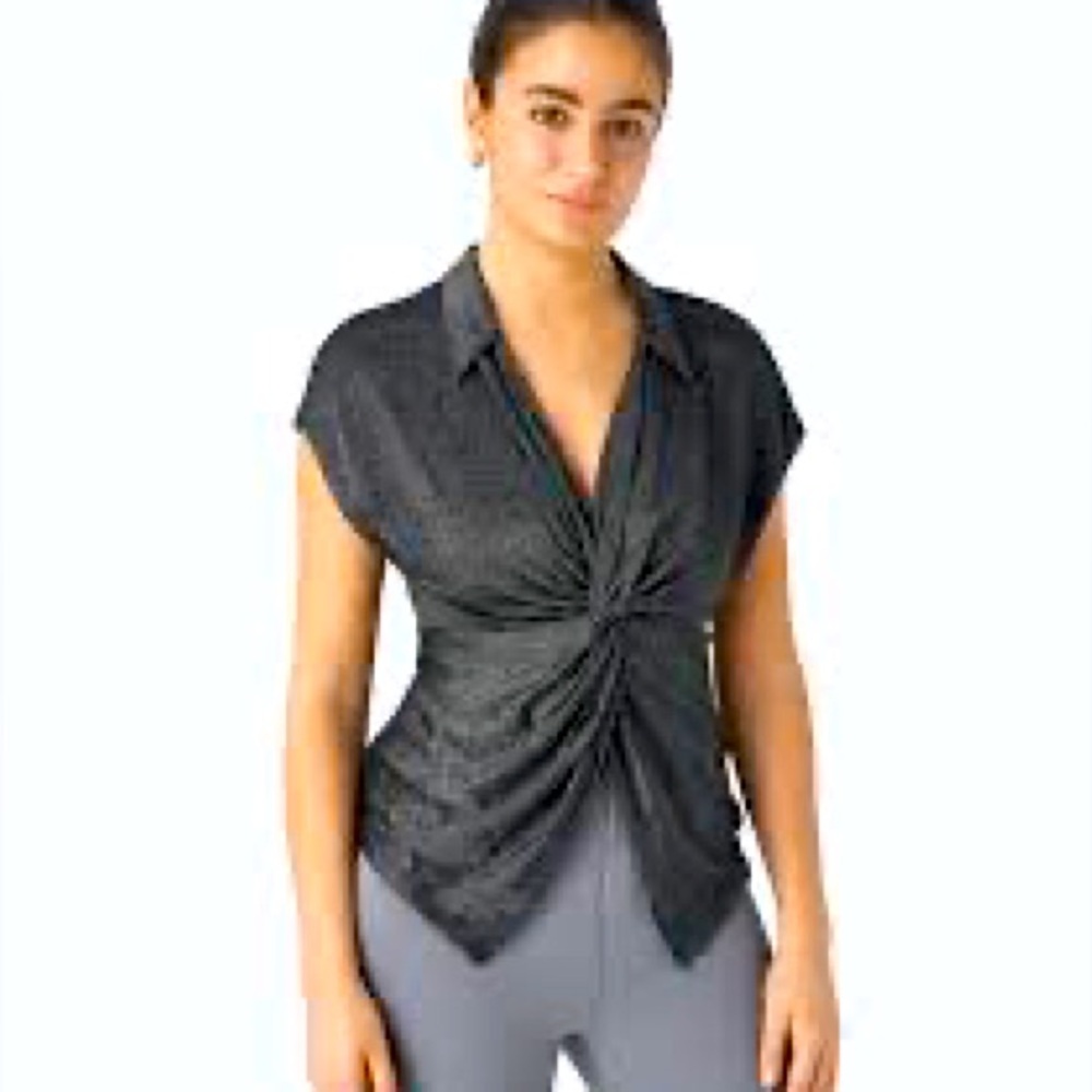 Elegant Black Knotted Women's Top